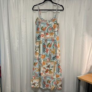 Blu Pepper Multicolor Botanical Maxi Dress